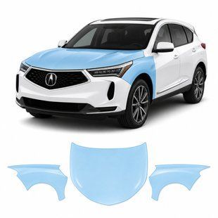 Купить Антигравийная защитная бронепленка по лекалам для Acura RDX TC1 facelift 2022 - капот и передние крылья 102943 Модельные лекала защитных пленок для Acura