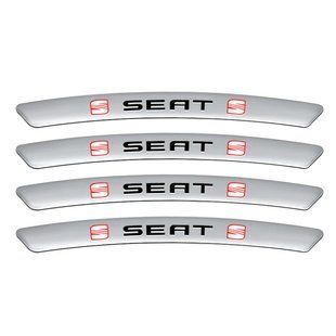 Купити Емблема обода колеса Seat 4 шт Алюміній наклейка на диски на скотчі Сірі 89239 Емблема Обода Колеса