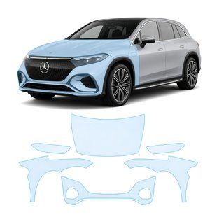 Buy Pre-cut paint protection film for Mercedes-Benz EQS SUV X296 2022- front end 106916 Model-specific paint protection film patterns for Mercedes-Benz