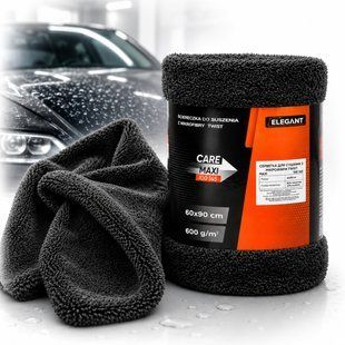 Купить Полотенце для сушки авто Микрофибра Twist Elegant MAXI 60х90 мм (600g/m2) Черный (EL 100 145) 102779 Салфетки микрофибра губки для мытья