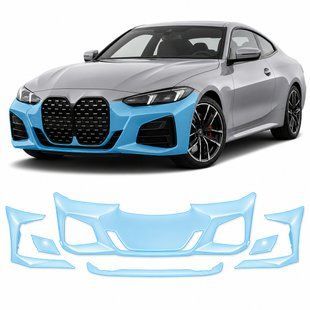 Купити Антигравійна захисна бронеплівка за лекалами для BMW 4 Series G22 facelift 2024- передній бампер 102112 Модельні лекала захисних плівок для Bmw