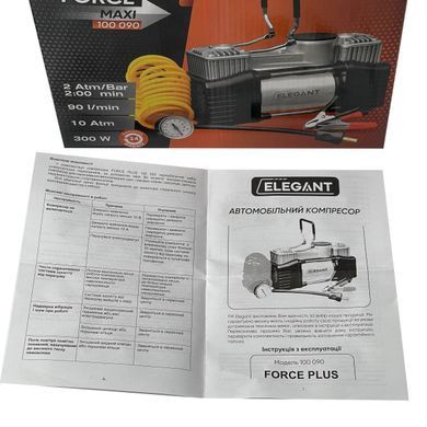 Buy Car compressor two-piston Force MAX 12v 300w 90l 10atm 14A with deflator (EL 100 090) 26379 ✅Electric car compressors