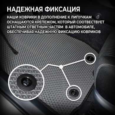 Купити Килимки в салон EVA для Renault Duster 2015-2018 (Металевий підп'ятник) Чорные-Коричневий кант 5 шт 63330 Килимки для Renault