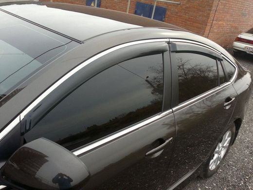 Купити Дефлектори вікон вітровики для Mazda 6 2012- Combi З Молдингом Хром 36161 Дефлектори вікон Mazda