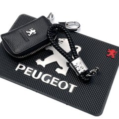 Купити Подарунковий набір №33 для Peugeot / Килимок Торпеди / Брелок / чохол тиснена шкіра 38713 Подарункові набори для автомобіліста