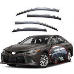 Купить Дефлекторы окон ветровики Benke для Toyota Camry V70 Седан 2018- Хром Молдинг Из Нержавеющей Стали 3D 33484 Дефлекторы окон Toyota