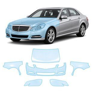 Купити Антигравійна захисна бронеплівка за лекалами для Mercedes-Benz E-Class W212 2009-2013 - передня частина авто (капот бампер крила)) 106784 Модельні лекала захисних плівок для Mercedes-Benz