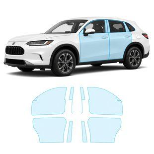 Купить Антигравийная защитная бронепленка по лекалам для Honda ZR-V I 2023- зоны дверей и стойки окон 104809 Модельные лекала защитных пленок для Honda