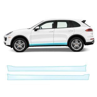 Купить Антигравийная защитная бронепленка по лекалам для Porsche Cayenne II facelift 2014-2018 - нижняя зона кузова пороги 108316 Модельные лекала защитных пленок для Porsche