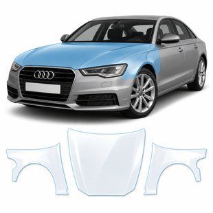 Buy Pre-cut paint protection film for Audi A6 C7 2011-2018 - hood + front fenders 101498 Model-specific paint protection film patterns for Audi