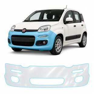 Купити Антигравійна захисна бронеплівка за лекалами для Fiat Panda III 2011-2024 - передній бампер 104214 Модельні лекала захисних плівок для Fiat