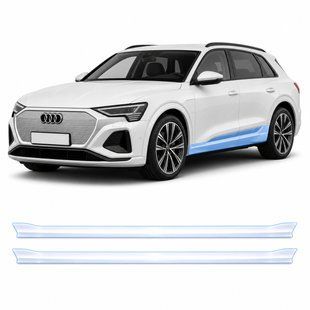 Купити Антигравійна захисна бронеплівка за лекалами для Audi Q8 e-tron GE facelift 2023-2025 - нижня зона кузова 101748 Модельні лекала захисних плівок для Audi