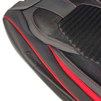 Купить Чехлы Накидки для сидений Voin 5D Комплект Полоска Черные Красный кант (V-8803 Bk) 66955 Накидки для сидений Premium (Алькантара)