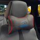 Buy Headrest pillow with Geely logo Ekoshkira 3D Color logo Black-Red edging 1 piece 91729 Pillows for the headrest - under the neck - 1 photos from 4
