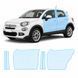 Купить Антигравийная защитная бронепленка по лекалам для Fiat 500X I 2015-2018 - зоны дверей и стойки окон 104149 Модельные лекала защитных пленок для Fiat