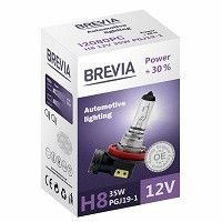 Купити Автолампа галогенна Brevia + 30% / H8 / 35W / 12V / 1 шт (12080PC) 38225 Галогенові лампи Brevia