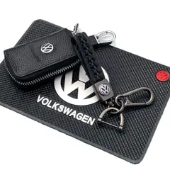 Фото набора: Подарочный набор состоит из брелока, коврика и ключницы с логотипом Volkswagen