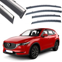 Купити Дефлектори вікон вітровики Benke для Mazda CX-5 (KF) (USA) 2017- Молдинг З Нержавіючої Сталі 3D (BMDC51723-W/S) 63175 Дефлектори вікон Mazda