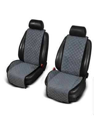 Купити Накидки для передніх сидінь Алькантара широкі Сірі 2 шт 8093 Накидки для сидінь Premium (Алькантара)