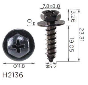Купить Саморез с шайбой Toyota, Lexus (539242030, 7539242030, 75392-42030, 18814) (H2136) 73791 Саморезы
