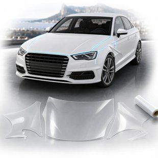 Купить Антигравийная защитная бронепленка по лекалам для Audi A3 8V 2012-2020 - капот и передние крылья 101399 Модельные лекала защитных пленок для Audi