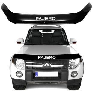 Купити Дефлектор капоту мухобійка Mitsubishi Pajero Wagon IV 2007- Євро кріплення Voron Glass 83463 Дефлектори капота Mitsubishi