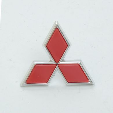 Купити Емблема "Mitsubishi" 64х55мм\пластик\червоний\2 пукли (мала) 21314 Емблеми на іномарки