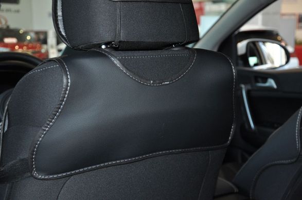 Купити Автомобільні чохли для передніх сидінь Cayman Luxury black Model S Чорні 34044  Майки для сидінь закриті