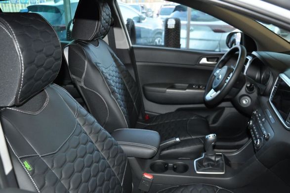 Купить Автомобильные чехлы для передних сидений Cayman Luxury black Model S Черные 34044 Майки для сидений закрытые