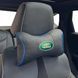 Buy Headrest pillow with Land Rover logo Eco-leather 3D Colored logo Black-Blue edging 1 pc 91830 Pillows for the headrest - under the neck - 1 photos from 4