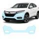 Купити Антигравійна захисна бронеплівка за лекалами для Honda HR-V (US/глобальний) II facelift 2019-2021 - передній бампер 104742 Модельні лекала захисних плівок для Honda