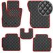 Купити Килимки в салон для Ford Mondeo / Fusion 2013- Екошкіра Чорні-Червоний 5 шт (Rombus) 68402 Килимки для Ford - 1 фото из 12