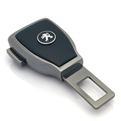 Купить Заглушка переходник ремня безопасности с логотипом Peugeot Темный хром 1 шт 39437 Заглушки ремня безопасности