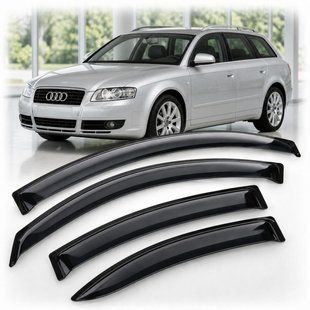 Купить Дефлекторы окон ветровики для Audi A4 Avant (8E, B6/B7) 2001-2008 Скотч 3M (AMA12001) Acrylic 4 шт 110482 Дефлекторы окон Audi
