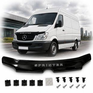 Купити Дефлектор капоту мухобійка для Mercedes-Benz Sprinter 2002-2006 Евро Крепление (Vip Tuning) MRD04 2613 Дефлектори капота Mercedes-benz