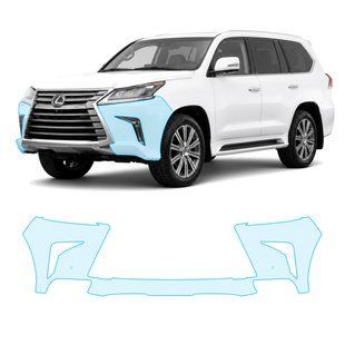 Buy Pre-cut paint protection film for Lexus LX J200 facelift 2 2016-2021 - front bumper 106254 Model-specific paint protection film patterns for Lexus