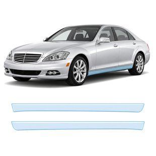 Купити Антигравійна захисна бронеплівка за лекалами для Mercedes-Benz S-Class W221 facelift 2009-2013 - нижня зона кузова пороги 107188 Модельні лекала захисних плівок для Mercedes-Benz