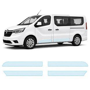 Купить Антигравийная защитная бронепленка по лекалам для Renault Trafic III 2014- нижняя зона кузова пороги 108652 Модельные лекала защитных пленок для Renault