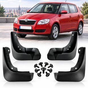 Купити Бризковики для Skoda Fabia 2007-2014 Модельні Комплект 4 шт OEM: 5J0075111 5J6075101 (BSKFB0921) 100487 Бризговики Skoda