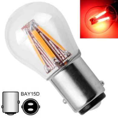 Купить Автолампа светодиодная LED 12/24V T25 R5W /P21W (BAY15d) Красный Свет 1 шт №42 63496 Светодиоды - T25 BAY15d