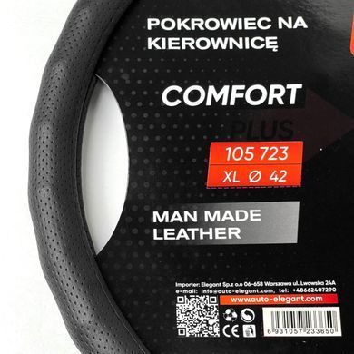 Buy Steering wheel cover Elegant XL 41-43 cm Perforation 1 seam Eco-leather Black (EL105 723) 60726 Steering Wheel Covers Eco-leather