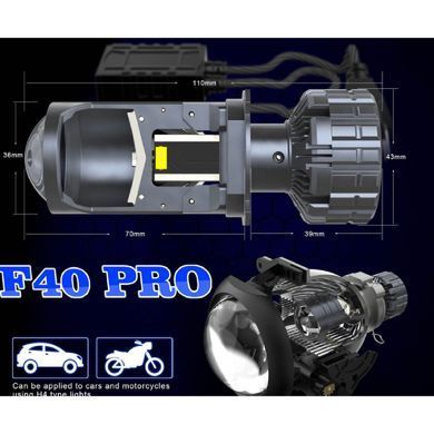 Buy LED car lamps F40 PRO H4 140W 14000Lm 6000K (Lensed D36 mm +350% With Canbus emulator) 82175 LED Lamps PRO Lensed