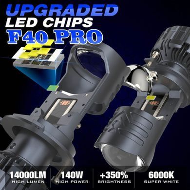 Buy LED car lamps F40 PRO H4 140W 14000Lm 6000K (Lensed D36 mm +350% With Canbus emulator) 82175 LED Lamps PRO Lensed