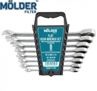 Купити Набір ключів комбінованих Molder з тріскачкою 8-19 мм 8 шт (MT56108) 57630 Набори інструментів