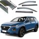 Купить Дефлекторы окон ветровики Benke для Hyundai Santa Fe 2018- Хром Молдинг Из Нержавеющей Стали 3D (BHYSF1823-W/S) 59002 Дефлекторы окон Hyundai - 1 фото из 6