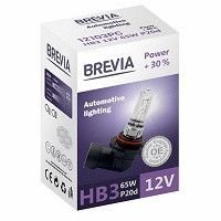 Купити Автолампа галогенна Brevia + 30% / HB3 / 65W / 12V / 1 шт (12103PC) 38227 Галогенові лампи Brevia