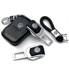 Купити Набір автомобіліста №10 для Volkswagen / Заглушки ременя безпеки з логотипом / Брелок та чохол для ключів / Шкіра Наппа 38716 Подарункові набори для автомобіліста