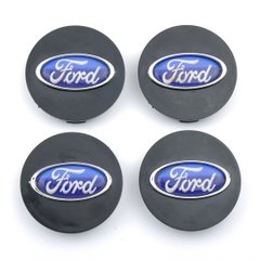Купить Колпачки на литые диски Ford 60х55 мм / Черно - Синие 4 шт 31676 Колпачки на титаны
