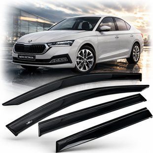 Купить Дефлекторы окон ветровики HIC для Skoda Octavia A8 2020- Седан (SK26) 36165 Дефлекторы окон Skoda