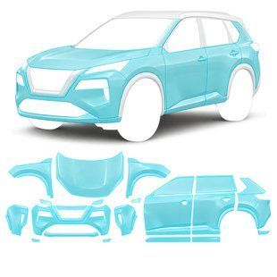 Купити Антигравійна захисна бронеплівка за лекалами для Nissan Rogue / X-Trail T33 2021- повний кузов 107865 Модельні лекала захисних плівок для Nissan